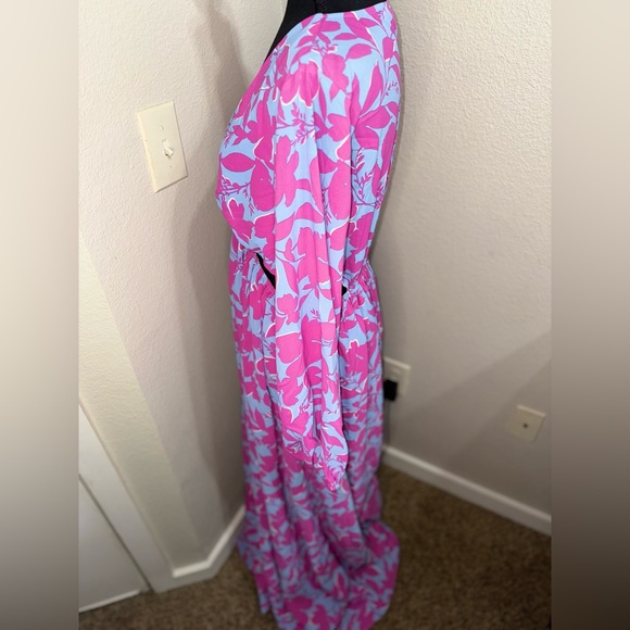 Meet Me In Santorini Floral Long Sleeve Dress- Size Large - Picture 6 of 9